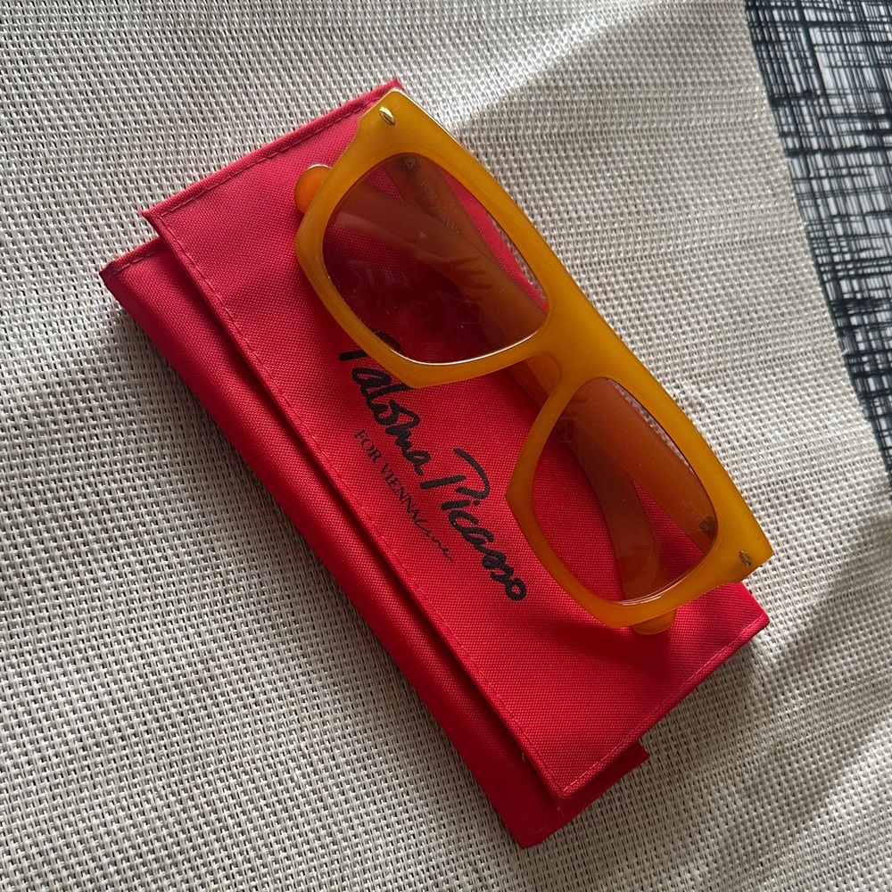 Paloma Picasso yellow  Sunglasses with Red Case